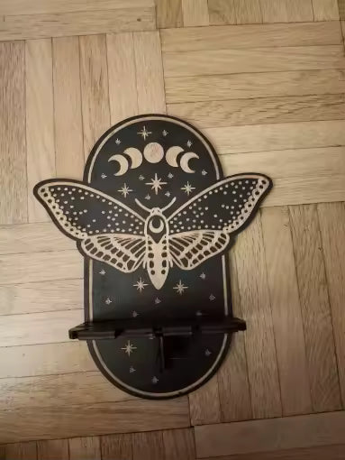 Mystical butterfly wall shelf with crystals and candle - boho home decor - MysticGems