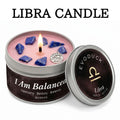 Libra zodiac scented candle in tin - I Am Balanced - aromatherapy gift - MysticGems