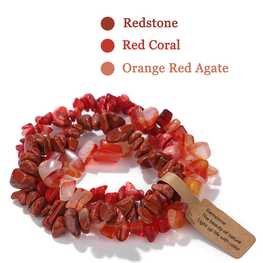 3-Piece Natural Stone Bracelet Set - Stackable Healing Crystals - MysticGems