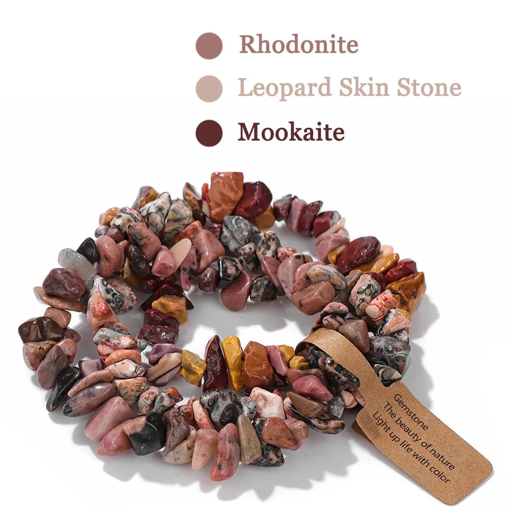 3-Piece Natural Stone Bracelet Set - Stackable Healing Crystals - MysticGems