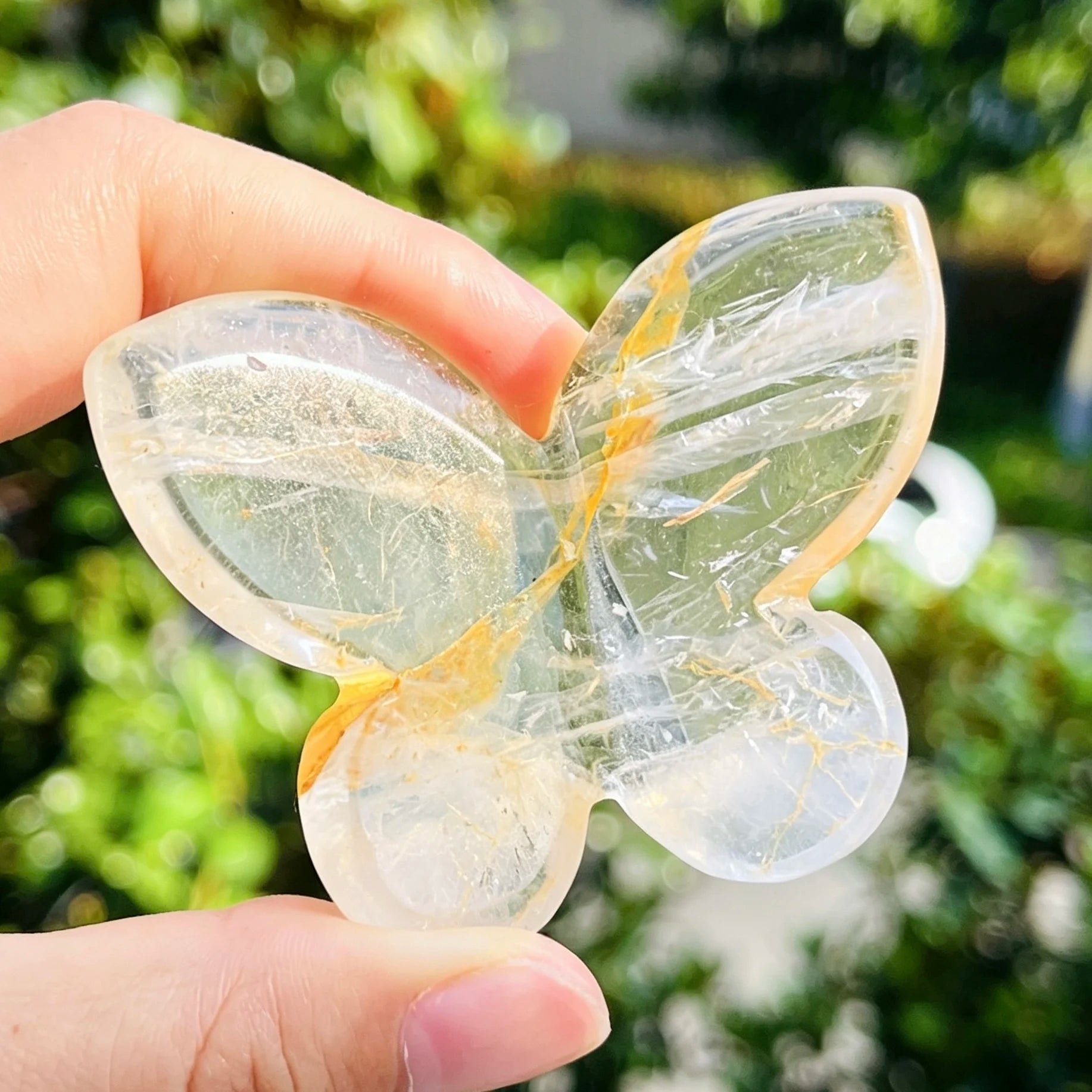 Natural Crystal Butterfly Sculpture | Handcarved Gemstone | Unique Gift for Crystal Lovers