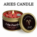 Aries zodiac scented candle in tin - I Am Fearless - aromatherapy gift - MysticGems