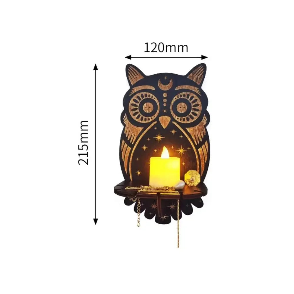 Mystical Wall Shelf | Crystal & Candle Display | Boho Home Decor