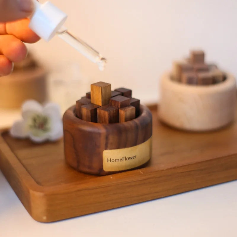 Natural wood aromatherapy diffuser beech and walnut two styles - wellness home decor - MysticGems