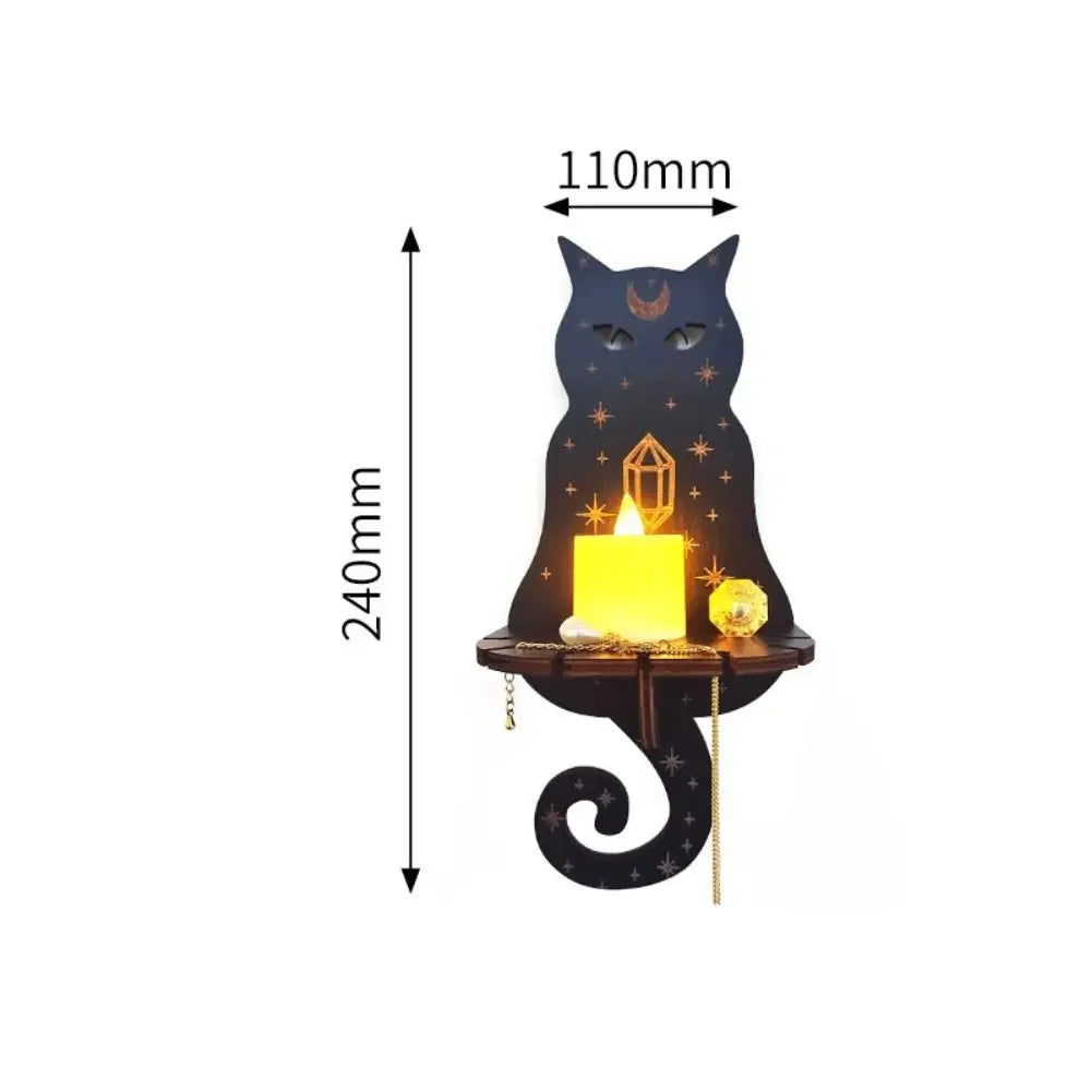 Mystical Wall Shelf | Crystal & Candle Display | Boho Home Decor