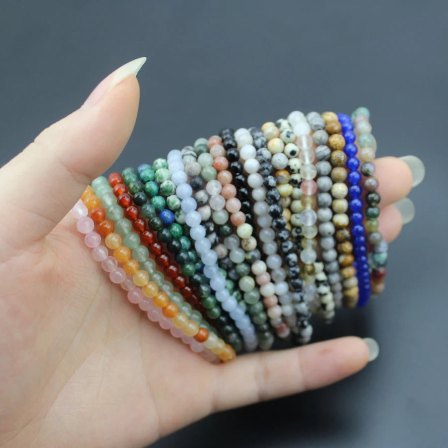 Multi Stones Natural Crystal Chakra Bracelet - Healing Stone Jewelry - MysticGems