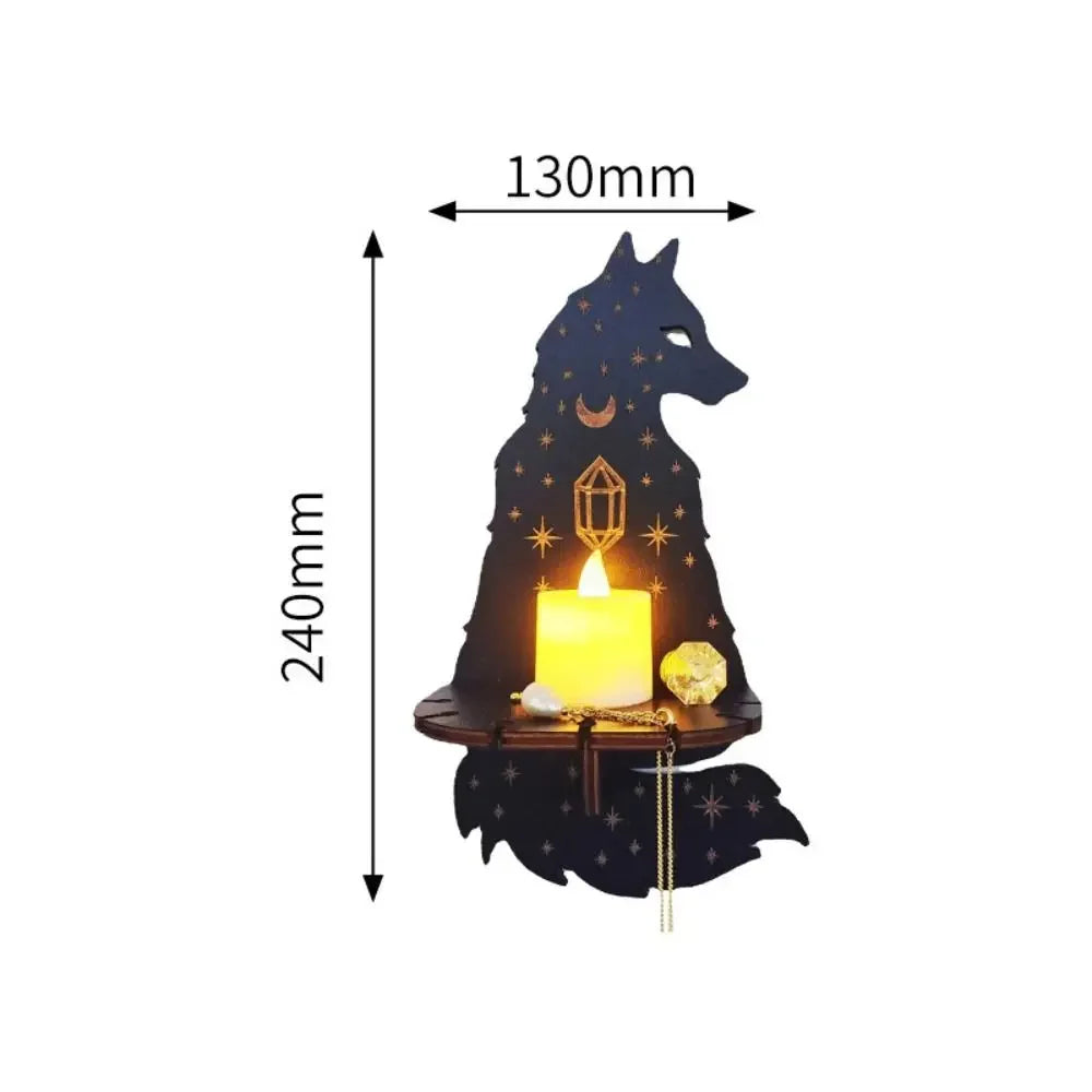 Mystical Wall Shelf | Crystal & Candle Display | Boho Home Decor
